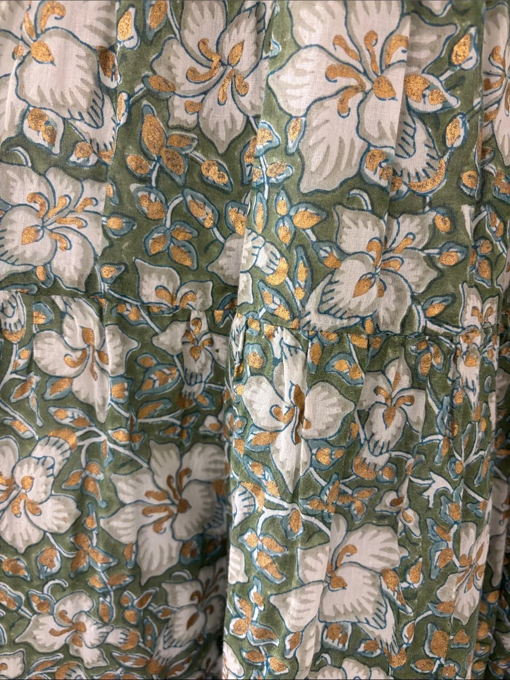 Oliphant Green Floral Smocked Maxi Dress - Picture 3 of 3
